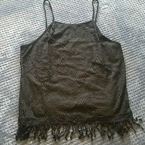 Black lace tank